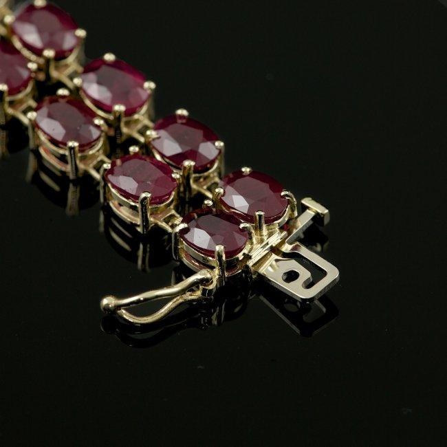 14k Yellow Gold 50ct Ruby 0.75ct Diamond Bracelet