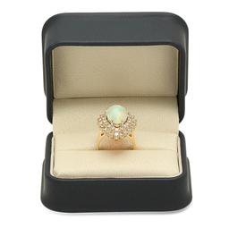 14K Gold 4.42ct Opal 2.55cts Diamond Ring