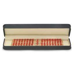 14K Gold 39.10ct Coral 1.05cts Diamond Bracelet