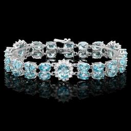 14k Gold 44.5ct Zircon 1.50ct Diamond Bracelet