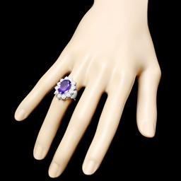 18k White Gold 5.20ct Tanzanite 2ct Diamond Ring