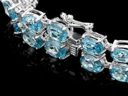 14k Gold 44.5ct Zircon 1.50ct Diamond Bracelet