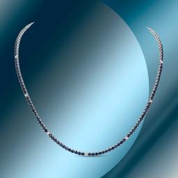 14K Gold 12.50cts Sapphire & 0.71cts Diamond Necklace