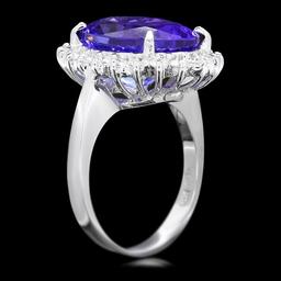 14k Gold 10.00ct Tanzanite 0.90ct Diamond Ring