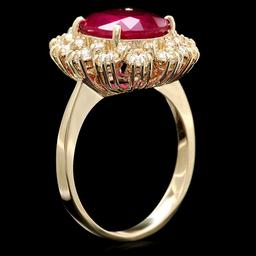 14k Yellow Gold 4.00ct Ruby 1.15ct Diamond Ring