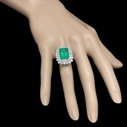 14K Gold 6.92 Emerald 2.75 Diamond Ring