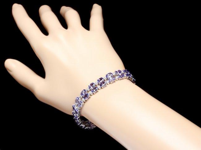 14k 20.00ct Tanzanite 1.30ct Diamond Bracelet