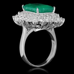 14K Gold 6.92 Emerald 2.75 Diamond Ring