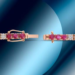 14K Gold 7.8ctc Ruby & 3.98ctc Diamond Bracelet