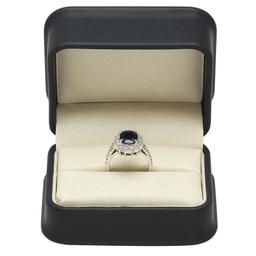 14K Gold 2.47ct Sapphire 1.12ct Diamond Ring