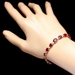 14k Gold 15.00ct Ruby 0.60ct Diamond Bracelet