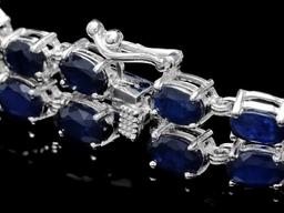 14k Gold 22ct Sapphire 1.85ct Diamond Bracelet