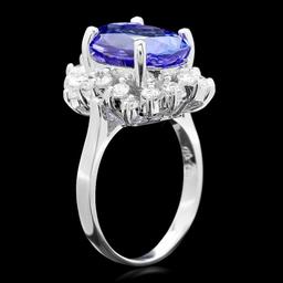 18k Gold 6.00ct Tanzanite 1.00ct Diamond Ring