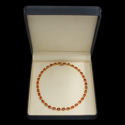 14K Gold 60.15ct Citrine Diamond Necklace