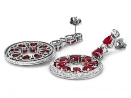 14k Gold 18.50ct Ruby 1.60ct Diamond Earrings