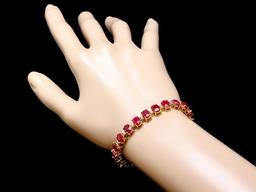 14k Gold 26.00ct Ruby 1.00ct Diamond Bracelet