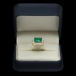 18K Gold 5.07 Emerald 2.20 Diamond Ring