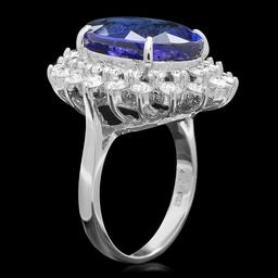 14k Gold 11.00ct Tanzanite 2.30ct Diamond Ring