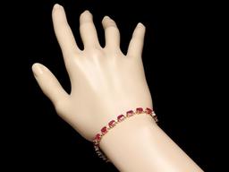 14k Gold 12.00ct Ruby 0.60ct Diamond Bracelet