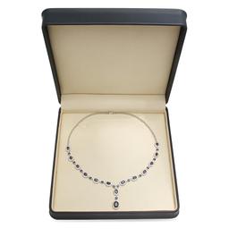 18K Gold 12.30ct Sapphire 5.25ct Diamond Necklace