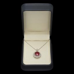 14K Gold 7.08ct Ruby 0.65ct Diamond Pendant