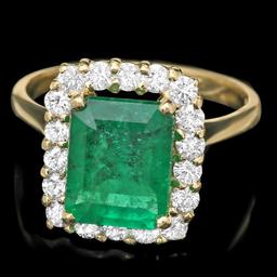 18k Gold 2.80ct Emerald 0.70ct Diamond Ring