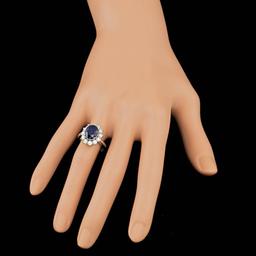 14k Gold 4.00ct Sapphire 1.10ct Diamond Ring