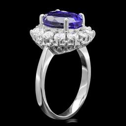 14k Gold 4.50ct Tanzanite 1.10ct Diamond Ring