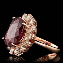 14k Rose Gold 10.00ct Ruby 1.47ct Diamond Ring