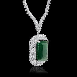 18K White Gold, 21.50cts Tourmaline, 8.05cts Diamond Necklace