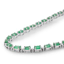 14K Gold 15.24ct Emerald 1.30cts Diamond Necklace