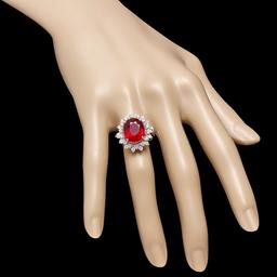 14k White Gold 8.50ct Ruby 1.10ct Diamond Ring