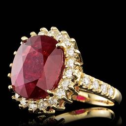 14k Yellow Gold 6.00ct Ruby 0.85ct Diamond Ring