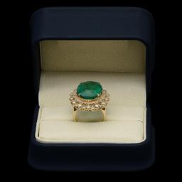 14K Gold 17.93ct Emerald 2.10ct Diamond Ring