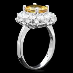 14k Gold 3.20ct Sapphire 1.60ct Diamond Ring