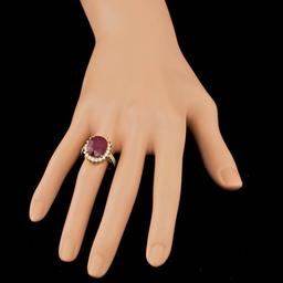 14k Yellow Gold 6.00ct Ruby 0.85ct Diamond Ring