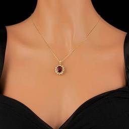 14k Gold 5.50ct Ruby 0.75ct Diamond Pendant