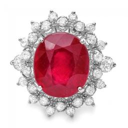 14k White Gold 8.50ct Ruby 1.10ct Diamond Ring