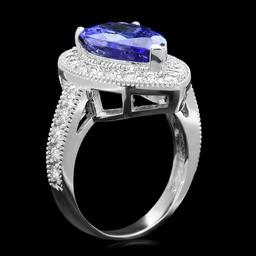 14k Gold 4.00ct Tanzanite 1.15ct Diamond Ring