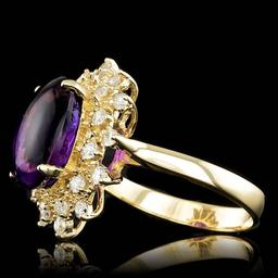 14k Gold 5.00ct Amethyst 0.70ct Diamond Ring