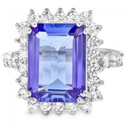 18k Gold 6.50ct Tanzanite 1.15ct Diamond Ring