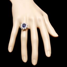 18k Gold 2.00ct Sapphire 2.00ct Diamond Ring