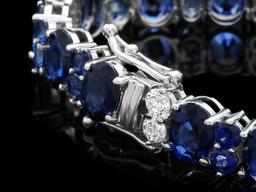 14k Gold 23ct Sapphire 1.60ct Diamond Bracelet