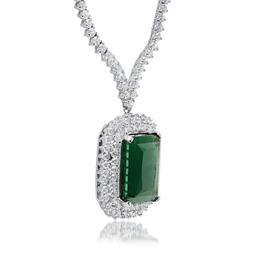 18K White Gold, 21.00cts Tourmaline, 8.40cts Diamond Necklace