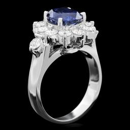 14k Gold 3.00ct Sapphire 1.30ct Diamond Ring