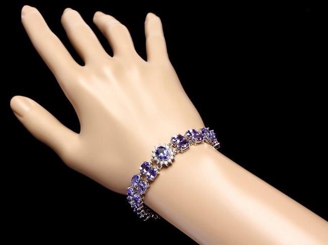 14k W Gold 29ct Tanzanite 1.40ct Diamond Bracelet