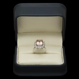 14K Gold 6.23ct Morganite 1.16ct Diamond Ring