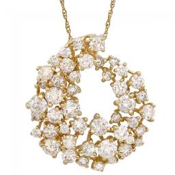 14k Yellow Gold 2.70ct Diamond Pendant