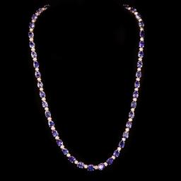 14k Gold 26.35ct Tanzanite 1.82ct Diamond Necklace