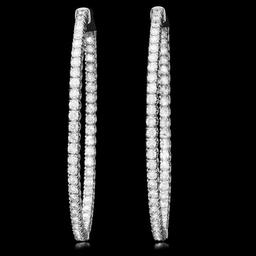 14k White Gold 3.25ct Diamond Earrings